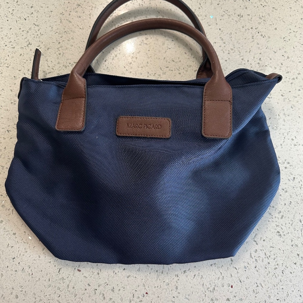 Marc Picard Leather and Soft Canvas Tote